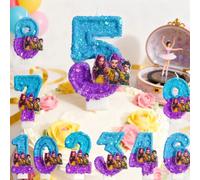 Nouvelles bougies d'anniversaire numérotées de 0 à 9, originales, bicolores, à changement progressif, style anime, décoration de gâteau d'anniversaire, bougie numérique pour fête 2