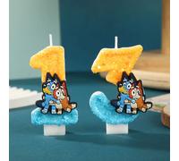 Nouvelles bougies numériques de dessin animé Bluey et Bingo, décoration de gâteau d'anniversaire pour enfants, fournitures de fête, cadeau de nouvel an Olive