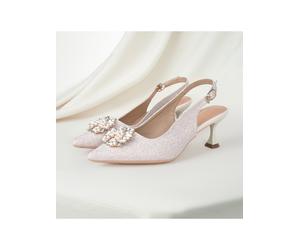 Nouvelles chaussures à talons hauts pour femmes décorées de perles, Automne/Hiver 2024 Printemps/Été, talon stiletto de 6 cm, bout pointu et brides fines, élégantes, cadeaux de fête et de Noël CN35,CN