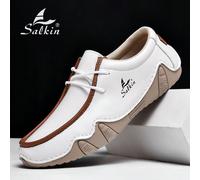Nouvelles chaussures de conduite pour hommes, de créateur, faites à la main, à lacets, décontractées, de couleur blanche, avec un toucher haut de gamme abordable, légères, respirantes, souples et conf