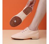 Nouvelles chaussures de danse jazz à lacets pour femmes, rose, bout bas, talon de 1 yard, semelle en fourrure pour la pratique du yoga à la maison, chaussures de sport roses, performance professionnel
