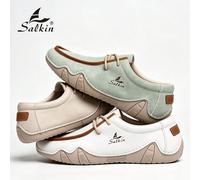 Nouvelles chaussures décontractées de designer pour femmes, baskets faites à la main, mocassins à lacets pour femmes, légères, respirantes, confortables, tige souple, antidérapantes, résistantes à l'u