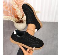 Nouvelles chaussures rétro de style allemand pour femmes pour le printemps/été, chaussures décontractées à lacets de couleur unie à tige basse, baskets polyvalentes qui illuminent le teint EUR36,EUR37