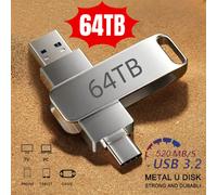Nouvelles clés USB 3.2 de 16 To à transfert haute vitesse, clé USB métallique, carte mémoire, disque flash, mémoire, stick étanche 2026
