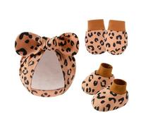 NOUVELLES ENSIGNATION ENSIMITÉ ENSEMBLE COTTON ANTI SCRACK HAT Avec Des Mitaines Et Chaussettes Présentent Un Ensemble De Bébé Gants En Tissu Gants En Tissu Adaptation À La Peau Douce