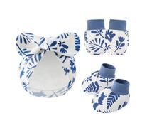 NOUVELLES ENSIGNATION ENSIMITÉ ENSEMBLE COTTON ANTI SCRACK HAT Avec Des Mitaines Et Chaussettes Présentent Un Ensemble De Bébé Gants En Tissu Gants En Tissu Adaptation À La Peau Douce