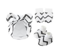 NOUVELLES ENSIGNATION ENSIMITÉ ENSEMBLE COTTON ANTI SCRACK HAT Avec Des Mitaines Et Chaussettes Présentent Un Ensemble De Bébé Gants En Tissu Gants En Tissu Adaptation À La Peau Douce