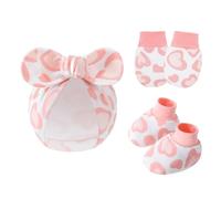 NOUVELLES ENSIGNATION ENSIMITÉ ENSEMBLE COTTON ANTI SCRACK HAT Avec Des Mitaines Et Chaussettes Présentent Un Ensemble De Bébé Gants En Tissu Gants En Tissu Adaptation À La Peau Douce