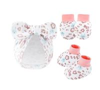 NOUVELLES ENSIGNATION ENSIMITÉ ENSEMBLE COTTON ANTI SCRACK HAT Avec Des Mitaines Et Chaussettes Présentent Un Ensemble De Bébé Gants En Tissu Gants En Tissu Adaptation À La Peau Douce