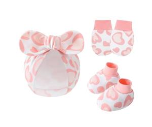 NOUVELLES ENSIGNATION ENSIMITÉ ENSEMBLE COTTON ANTI SCRACK HAT Avec Des Mitaines Et Chaussettes Présentent Un Ensemble De Bébé Gants En Tissu Gants En Tissu Adaptation À La Peau Douce
