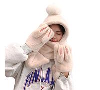 Nouvelles Femmes Élégantes Oreilles De Lapin Dessin Animé Casquette en Polyester d'hiver Épaissie avec des Gants 'écharpe Chapeau Une Pièce pour Les Filles Ensemble 'écharpe Chapeau