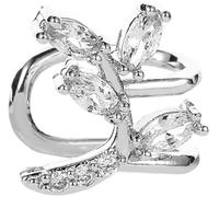 Nouvelles Femmes Géométriques Sans Piercing Helix Cartilage Filles Clip Oreille Boucles D'oreilles Clip Cristal Fleur Manchette Oreille Congé (Argent) Lovely And Professional