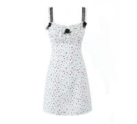 Nouvelles Femmes Petites Bretelles décoratives plissées en Dentelle Robe Florale Dos Nu Robe de Style de Vacances-Multi-M