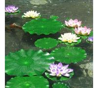 Nouvelles feuilles de lotus artificielles 2026 sans fleurs pour décoration de bassin, feuilles flottantes pour aquarium et jardin, pour la décoration des bassins à poissons 17cm