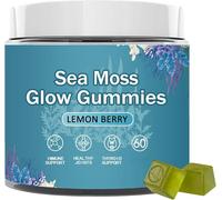 Nouvelles Gommes Sea Moss Glow, Vitamines C et E, Aloès Vera, Végétaliennes, Non OGM, Soutien à la Peau, à l'Immunité et à la Digestion