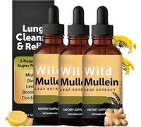 Nouvelles gouttes de bouillon-blanc sauvage, extrait naturel de feuilles de bouillon-blanc sauvage, pour le nettoyage et la détoxification des poumons, pour hommes et femmes（3Pcs）