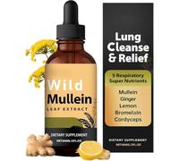 Nouvelles gouttes de bouillon-blanc sauvage, extrait naturel de feuilles de bouillon-blanc sauvage, pour le nettoyage et la détoxification des poumons, pour hommes et femmes（1Pcs）