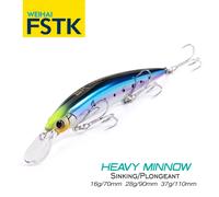 Nouvelles leurres de pêche FSTK Heavy Sinking Minnow 110S 37g 90S 28g 70S 16g pour eau salée, longue distance de lancer, appâts artificiels pour la mer Color05