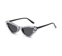 Nouvelles lunettes de soleil transfrontalières en Europe et aux États-Unis encadrées avec des lettres de perles et des lunettes de soleil personnalité, atmosphère de vacances, modélisation photo, Noir