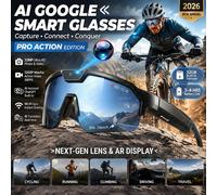 Nouvelles Lunettes de Sport Intelligentes IA 2026 avec Caméra 30MP 4K Anti-tremblement, pour Cyclisme et Prise de Vue, Double Micro, 32 Go, Lunettes de Protection Coupe-vent Aurora Forest