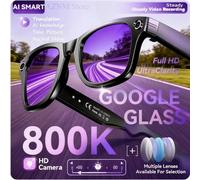 Nouvelles lunettes intelligentes 2026 améliorées avec caméra, enregistrement vidéo, reconnaissance photo IA, appel Bluetooth, traduction vocale, lunettes de soleil pour homme Change color