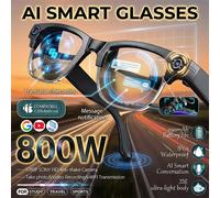 Nouvelles Lunettes Intelligentes 800W Pixel Améliorées avec Caméra, Enregistrement Vidéo, Reconnaissance Photo IA, Traduction Linguistique et Fonction Appel Vocal Black sunglasses