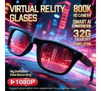 Nouvelles Lunettes Intelligentes IA 2026 avec Caméra d'Enregistrement Vidéo HD 1080P, Appel Bluetooth ChatGPT, 32 Go de ROM, Traduction Linguistique et Musique - Lunettes de Soleil pour Hommes Change