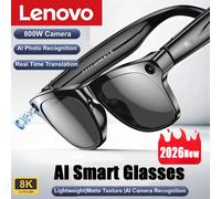 Nouvelles Lunettes Intelligentes IA Lenovo Améliorées avec Caméra HD 8K 1600W, Appel Vocal, Traduction, Bluetooth et Fonctionnalités IA pour Moto Blue with 3 lenses
