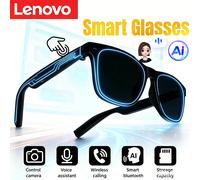 Nouvelles lunettes intelligentes IA Lenovo avec télécommande tactile, appareil photo, enregistrement, traducteur, assistant vocal, musique et Bluetooth Black New