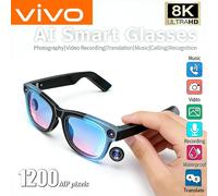 Nouvelles Lunettes Intelligentes VIVO 8K AI 2026 avec Chat GPT, Caméra Tactile 1200MP, Lunettes de Soleil Sportives IA, Lecteur de Musique, Appel Bluetooth et Commande Vocale Black
