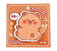 Nouvelles notes d'adhérence, notes adhésives avec motifs animaux | Note adhésive Capybara | Roba capybara drôle, réglable dessins animés, 30 feuilles de bloc de note d'art modèle pour, adultes