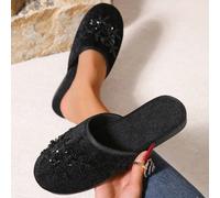 Nouvelles pantoufles à la mode faites main avec perles, convenant pour le port intérieur et extérieur EUR36,EUR37,EUR38,EUR39,EUR40,EUR41Étoffe