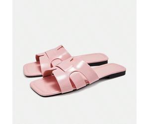 Nouvelles pantoufles en forme de H, sandales romaines à enfiler décontractées pour femmes, claquettes plates confortables, noir/beige/marron, recommandées par les blogueurs u désert, sandales él