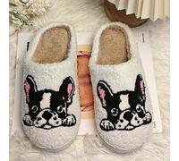 Nouvelles pantoufles en tissu brodé avec motifs d'animaux de dessin animé européens et américains (chat, chien, lion, lapin, cerise), pantoufles d'intérieur unisexes douillettes et moelleuses pour l'h