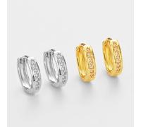 Nouvelles Petites Boucles d'oreilles en Zircon Droite Tempérament à la Mode Clips d'oreille féminin Sentiment Haut de Gamme des Boucles d'oreilles à la Mode entières