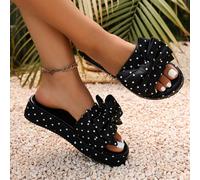 Nouvelles sandales à glissière avec semelle épaisse et nœud à pois noirs, style français, sandales de plage à plateforme pour l'été CN36,CN37,CN38,CN39,CN40,CN41,CN42,CN43Géométrique
