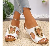 Nouvelles sandales d'été pour femmes, chaussures à talons compensés élégantes pour femmes, mules d'été, sandales à plateforme compensée pour femmes avec chaîne métallique, sandales compensées CN36,CN3