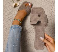 Nouvelles sandales d'été/printemps de la marque H pour femmes, sandales romaines décontractées style célébrité des réseaux sociaux, confortables plates noires/beige/marron molles avec motif gaufré, sa