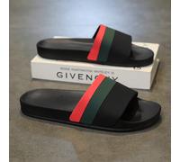 Nouvelles sandales mode printemps à été pour hommes avec semelle épaisse et rayures. Tongs antidérapantes pour intérieur/extérieur, maison et salle de bain. Meilleures en 3 couleurs : noir et vert EUR