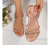 Nouvelles sandales plates d'été pour femmes, avec bandes élastiques croisées et ouvertes sur les orteils. Style européen et américain, tenues de plage EUR36,EUR37,EUR38,EUR39,EUR40,EUR41,EUR42,EUR43Un