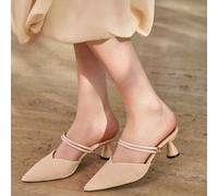 Nouvelles talons hauts à bout pointu pour femmes, à porter de deux façons, pour le printemps/automne, Halloween, hiver CN35,CN36,CN37,CN38,CN39,CN40,CN41,CN42Blocs de couleur,Unicolore