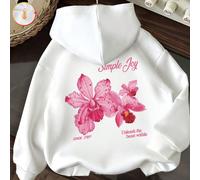 Nouvelles vêtements enfant : vêtements d'hiver pour fille avec un imprimé floral 8Y,9Y,10Y,11-12Y,13-14YCartoon,Floral,graphique,Lettres,PlantesMélange coton