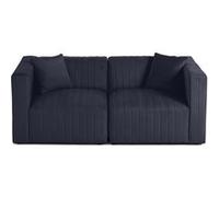 Nova - canapé modulable 2 places - en velours - Bleu marine