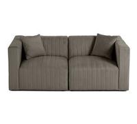 Nova - canapé modulable 2 places - en velours - Gris Gris G