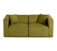 Nova - canapé modulable 2 places - en velours - Vert Olive