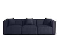 Nova - canapé modulable 3 places - en velours - Bleu marine