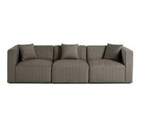 Nova - canapé modulable 3 places - en velours - Gris Gris G