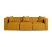 Nova - canapé modulable 3 places - en velours - Jaune Jaune G