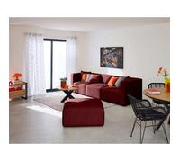Lisa design Canapé Nova modulable 3 places en velours Rouge