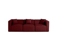 Lisa design Canapé Nova modulable 3 places en velours Rouge